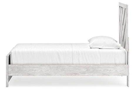 Cayboni Whitewash Twin Panel Bed by Ashley at Eve Furniture