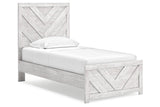 Cayboni Whitewash Twin Panel Bed by Ashley at Eve Furniture