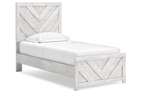 Cayboni Whitewash Twin Panel Bed by Ashley at Eve Furniture