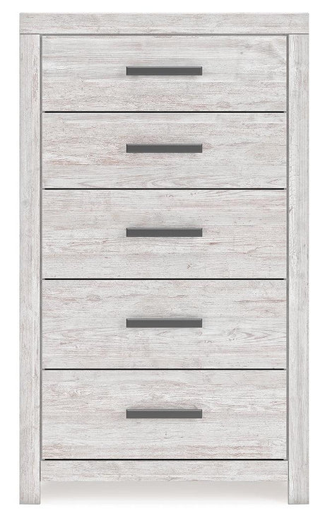 Cayboni Whitewash Chest of Drawers by Ashley at Eve Furniture