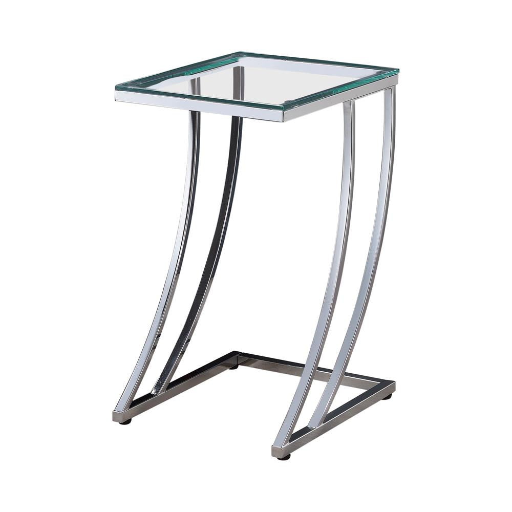 Cayden Chrome/Clear Rectangular Top Accent Table