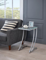 Cayden Chrome/Clear Rectangular Top Accent Table