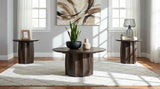 Cayenne Walnut 3-Piece Solid Mango Wood Coffee Table Set by Coaster at Eve Furniture