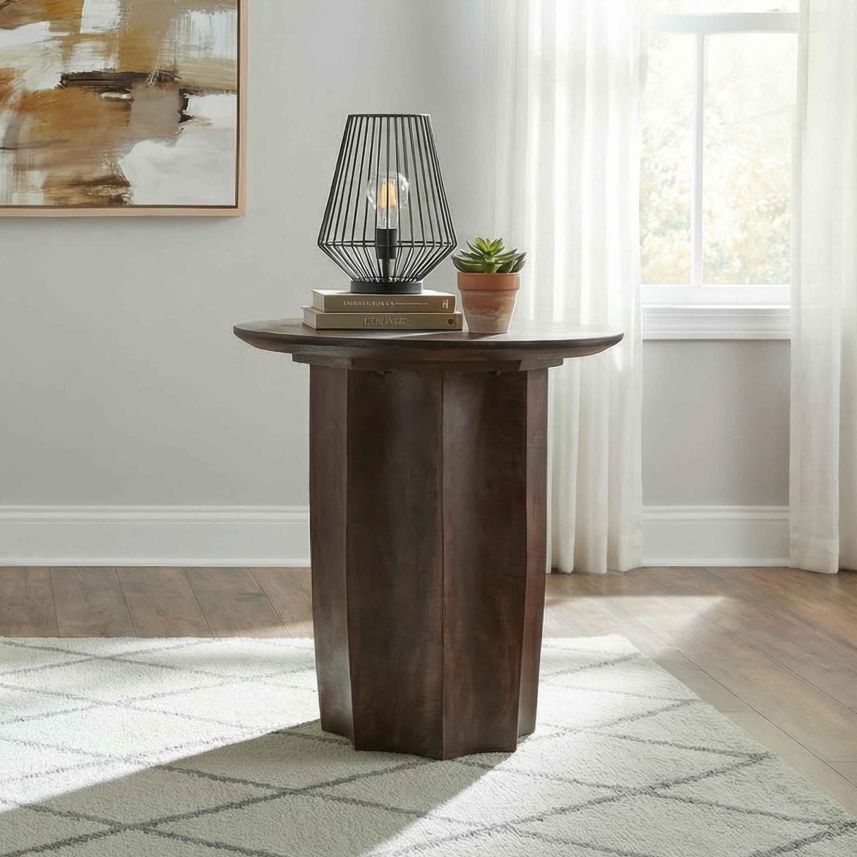 Cayenne Walnut Solid Mango Wood Accent Side End Table by Coaster at Eve Furniture