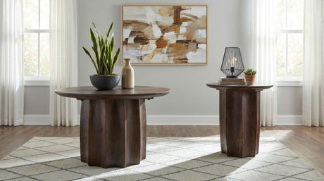 Cayenne Walnut Solid Mango Wood Cocktail Coffee Table by Coaster at Eve Furniture