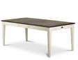 Cayla 64-80 inch Table w/16″ Leaf – Dark Oak& White by Steve Silver at Eve Furniture