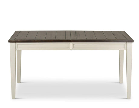 Cayla 64-80 inch Table w/16″ Leaf – Dark Oak& White by Steve Silver at Eve Furniture