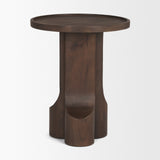 Cayson Dark Brown Sculptural Round Accent Table by Mercana at Eve Furniture