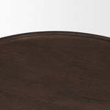 Cayson Dark Brown Sculptural Round Accent Table by Mercana at Eve Furniture