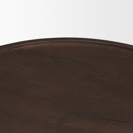 Cayson Dark Brown Sculptural Round Accent Table by Mercana at Eve Furniture