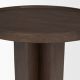 Cayson Dark Brown Sculptural Round Accent Table by Mercana at Eve Furniture