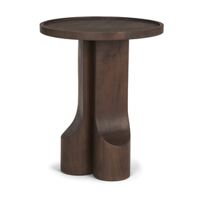 Cayson Dark Brown Sculptural Round Accent Table by Mercana at Eve Furniture