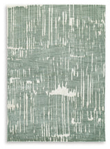 Cayworth Teal/White Medium Rug by Ashley at Eve Furniture