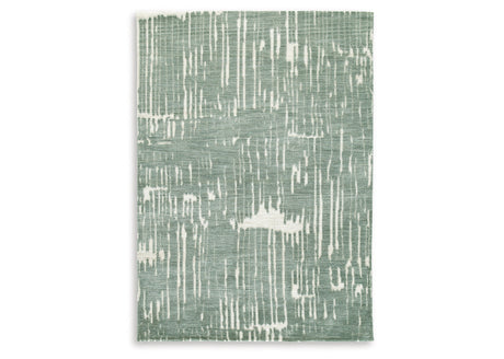 Cayworth Teal/White Medium Rug by Ashley at Eve Furniture