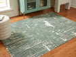 Cayworth Teal/White Medium Rug by Ashley at Eve Furniture