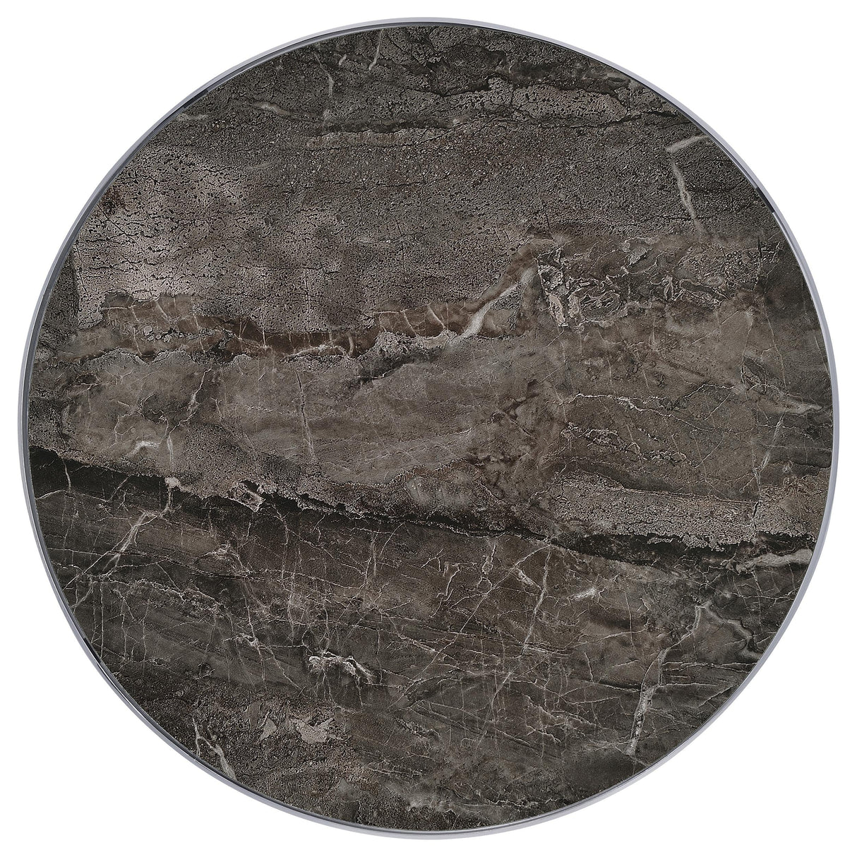 Cazen Grey Round Faux Marble Top Pedestal Side Table by Coaster at Eve Furniture