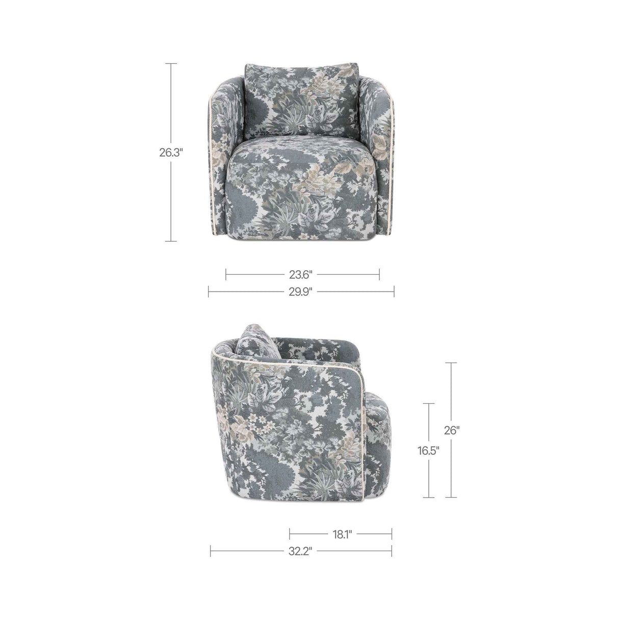 Cecil Blue Tapestry Accent Chair by Moe's Home at Eve Furniture