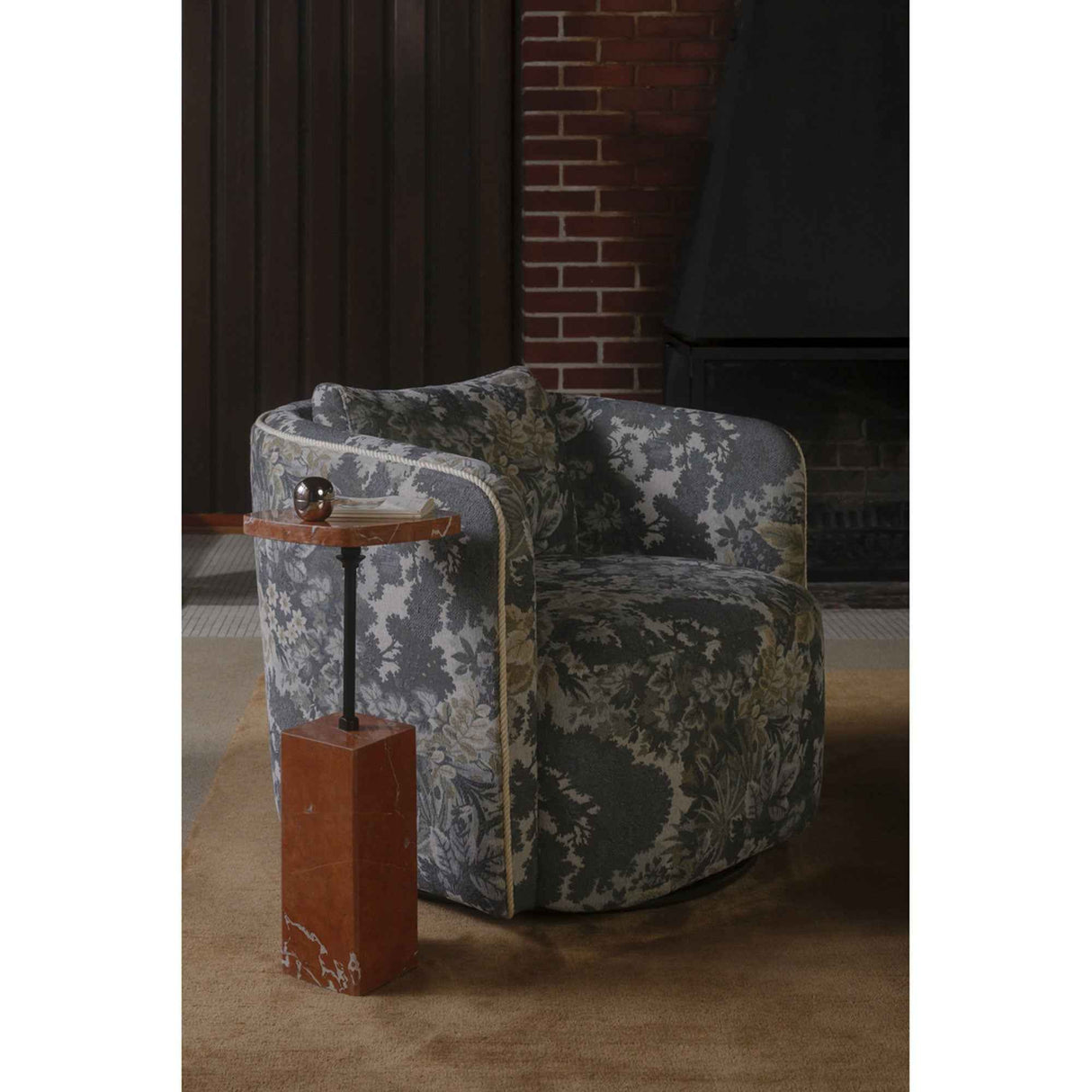 Cecil Blue Tapestry Accent Chair by Moe's Home at Eve Furniture