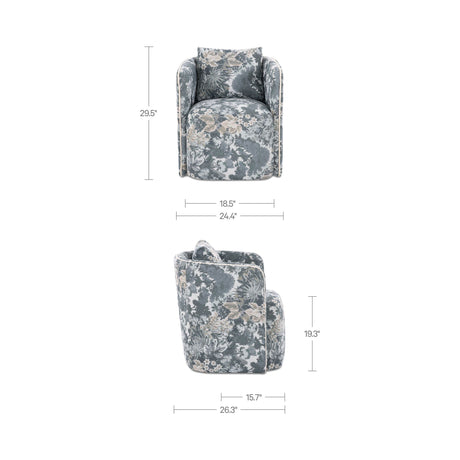 Cecil Blue Tapestry Dining Chair by MOES at Eve Furniture