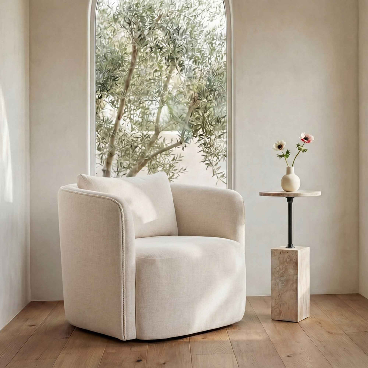 Cecil Warm White Accent Chair by Moe's Home at Eve Furniture