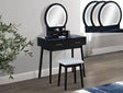Cecilia Black LED Vanity Table & Stool by Crown Mark at Eve Furniture