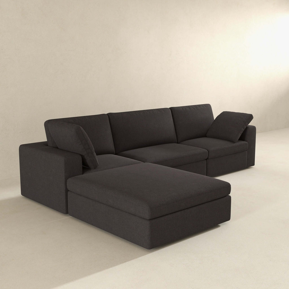 Cecilia Modular Corner Sectional Modern Fabric Sofa Dark Gray by Ashcroft Furniture at Eve Furniture