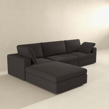 Cecilia Modular Corner Sectional Modern Fabric Sofa Dark Gray by Ashcroft Furniture at Eve Furniture