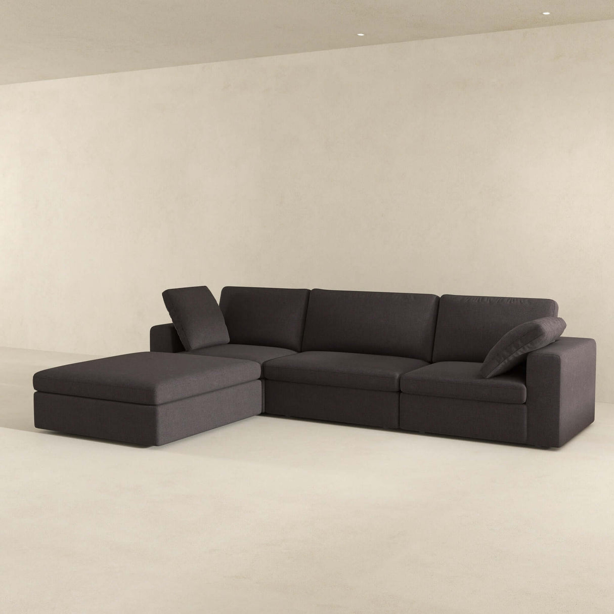 Cecilia Modular Corner Sectional Modern Fabric Sofa Dark Gray by Ashcroft Furniture at Eve Furniture
