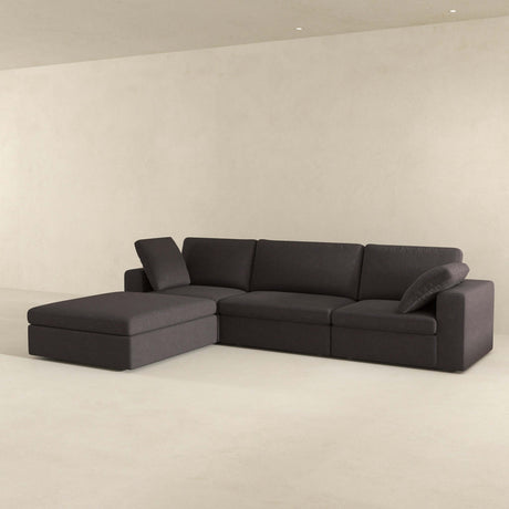 Cecilia Modular Corner Sectional Modern Fabric Sofa Dark Gray by Ashcroft Furniture at Eve Furniture