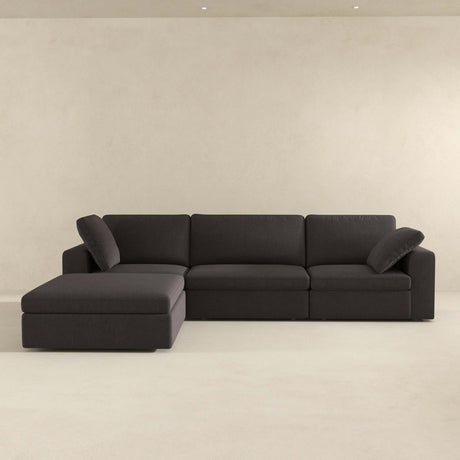 Cecilia Modular Corner Sectional Modern Fabric Sofa Dark Gray by Ashcroft Furniture at Eve Furniture
