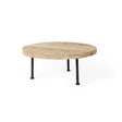 Cedric 15L x 15W x 6H Round Light Brown Wood w/ Black Metal Legs Decorative Display Stand by Mercana at Eve Furniture