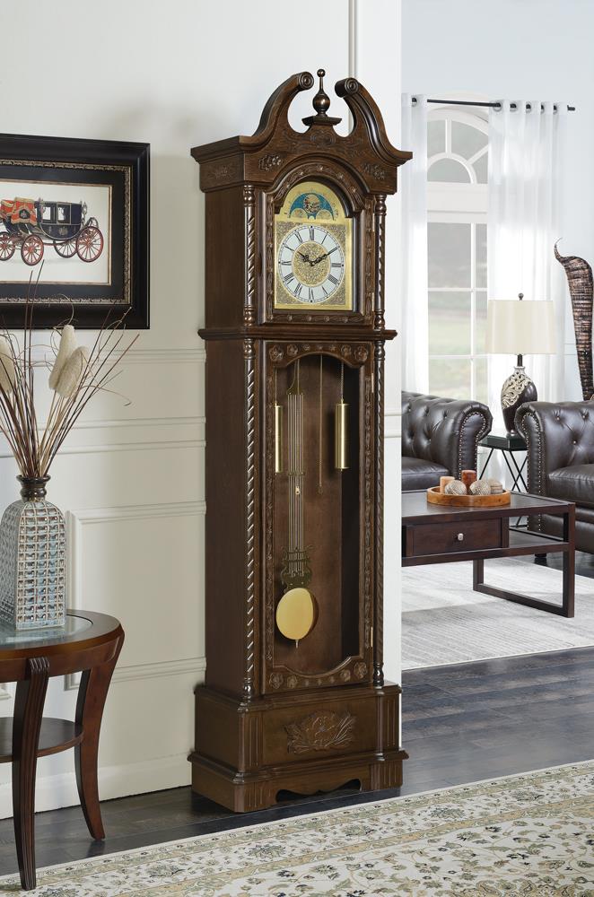 Cedric Golden Brown Grandfather Clock with Chime