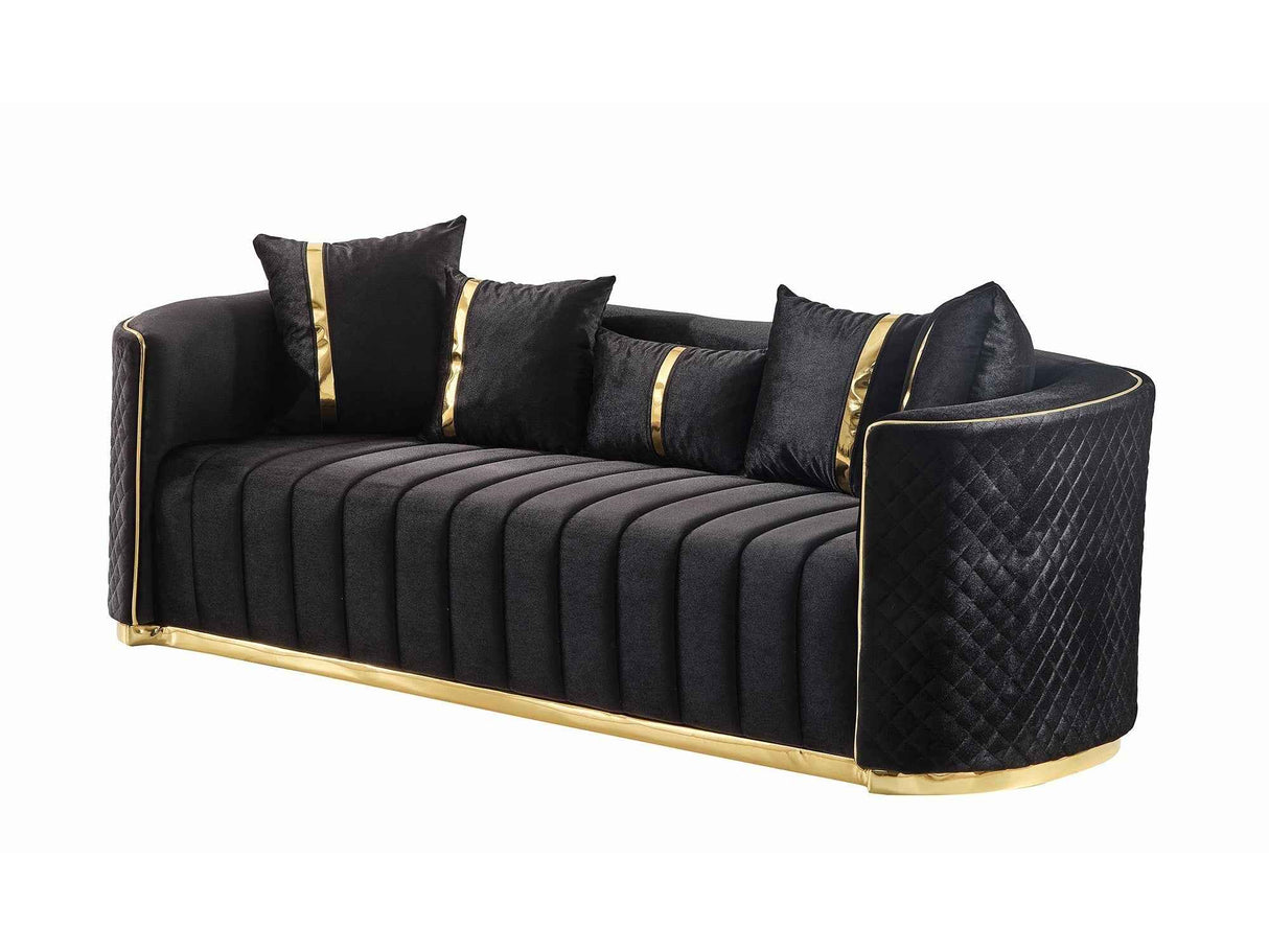 Ceko 3-pieces (Sofa & Loveseat & Chair) Livingroom Set in Black