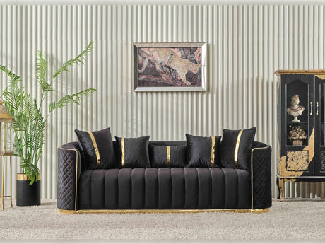 Ceko Black 3-pieces (Sofa & Loveseat & Chair) Livingroom Set by Furnia at Eve Furniture