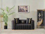 Ceko Stationary Loveseat Cream Black by Furnia at Eve Furniture