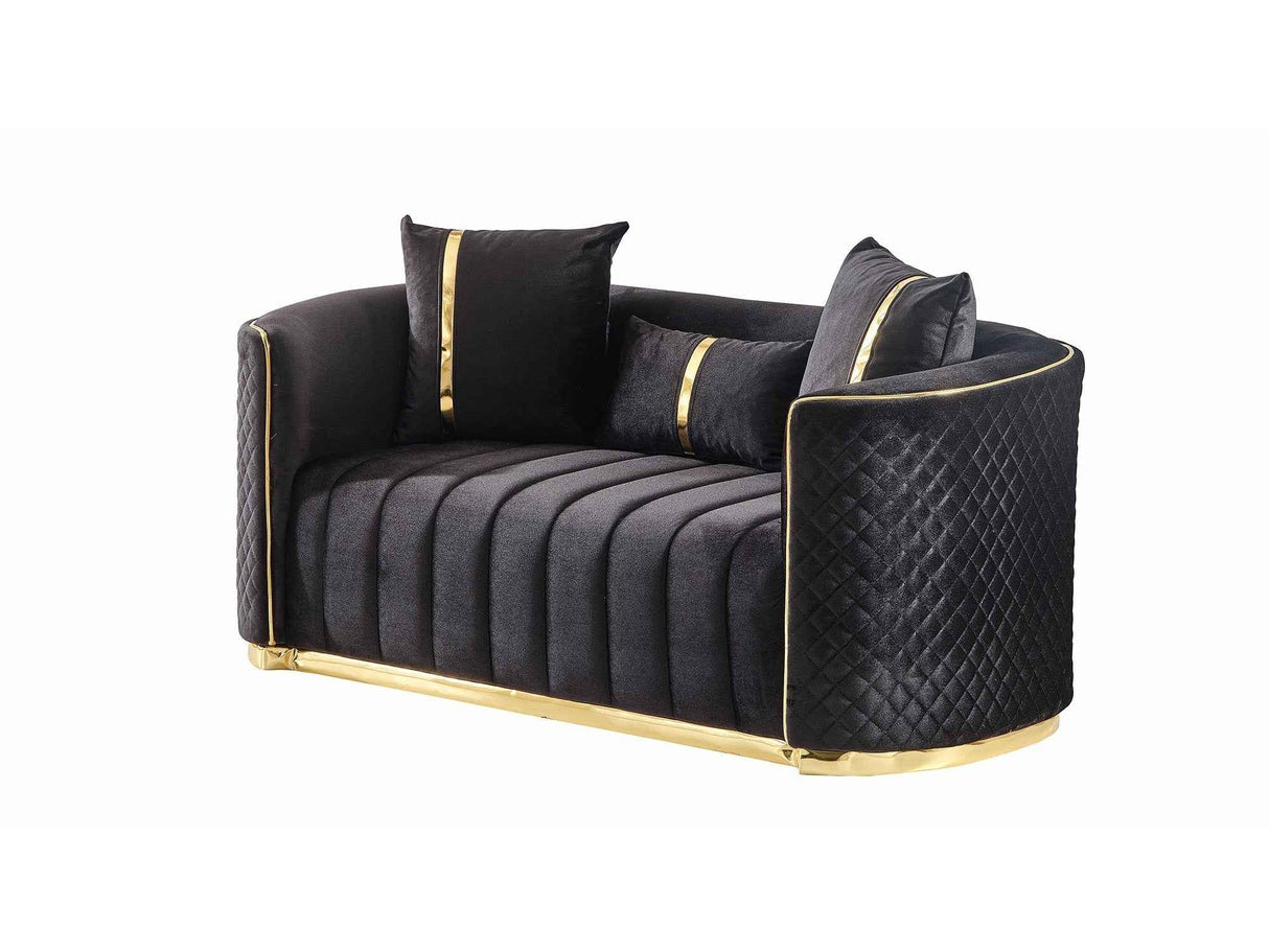 Ceko Stationary Loveseat Cream Black by Furnia at Eve Furniture
