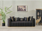 Ceko Stationary Sofa Cream in Black by Furnia at Eve Furniture