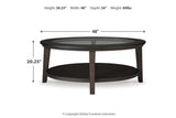 Celamar Dark Brown Coffee Table and 1 End Table by Ashley at Eve Furniture