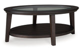 Celamar Dark Brown Coffee Table and 2 End Tables by Ashley at Eve Furniture