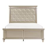 Celandine Silver California King Upholstered Panel Bed by Homelegance at Eve Furniture