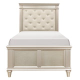 Celandine Silver Twin Upholstered Panel Bed by Homelegance at Eve Furniture