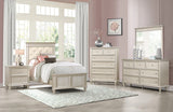 Celandine Silver Twin Upholstered Panel Bed by Homelegance at Eve Furniture