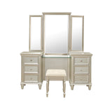 Celandine Silver Vanity Stool by Homelegance at Eve Furniture