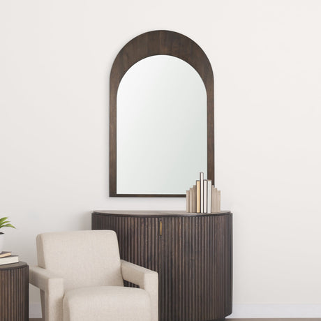 Celeste Dark Brown Medium Arched Mirror by Mercana at Eve Furniture