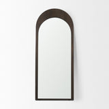 Celeste Dark Brown Wood Arched Floor Mirror by Mercana at Eve Furniture
