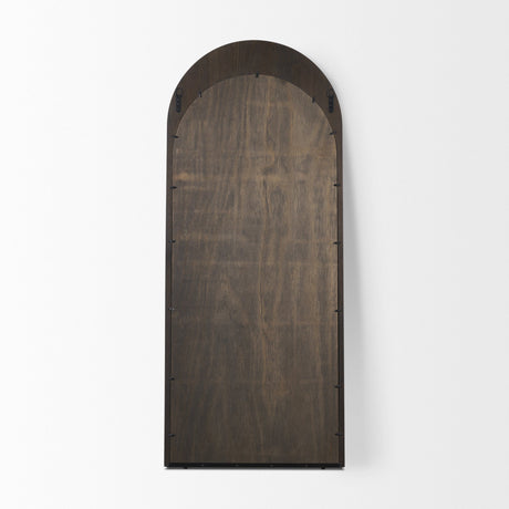 Celeste Dark Brown Wood Arched Floor Mirror by Mercana at Eve Furniture