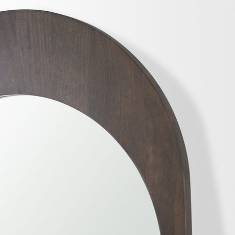 Celeste Dark Brown Wood Arched Floor Mirror by Mercana at Eve Furniture