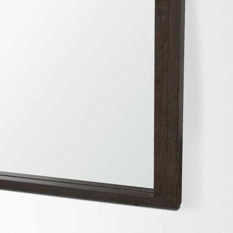 Celeste Dark Brown Wood Arched Floor Mirror by Mercana at Eve Furniture