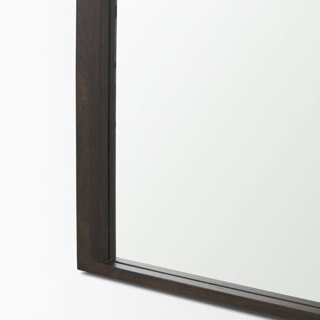 Celeste Dark Brown Wood Arched Floor Mirror by Mercana at Eve Furniture