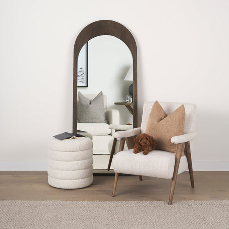 Celeste Dark Brown Wood Arched Floor Mirror by Mercana at Eve Furniture